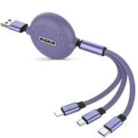 ราคา หดได้ 1 1m 3 in 1 สายชาร์จแบบพับเก็บได้ สายชาร์จเร็ว มี 3 หัว สำหรับ Iphone Type C USB ที่ชาร์จเร็วสุด สายเคเบิลข้อมูลโทรศัพท์ Android สายดาต้า 3in1 (17250262700)
