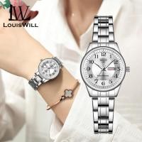 ราคา LouisWill นาฬิกา ผู้หญิงนาฬิกาข้อมือผู้หญิงนาฬิกาควอทซ์แฟชั่นนาฬิกาสายเหล็กนาฬิกากันน้ำ30เมตรนาฬิกากันน้ำนาฬิกาหน้าปัดตัวเลขขนาดใหญ่นาฬิกาข้อมือดีไซน์หรูหราพร้อมปฏิทินตัวชี้เรืองแสงนาฬิกาผู้หญิง กันน้