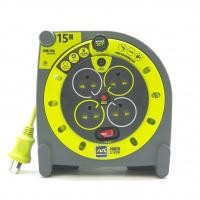 ราคา LUCECO โรลสายไฟ 4หัว 15เมตร ขนาด1 0mm รุ่น HMTH15104SL GH สีเขียว (17433372068)