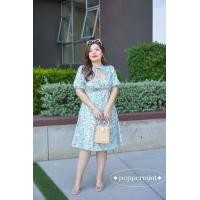 ราคา เดรสสาวอวบ ทรงรูดอก น่ารักสดใส ลายดอกคัลเลอร์ฟูล อก40 50 BigSize Peppermint 634 (17841555445)