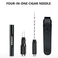 ราคา COHIBA 4 in 1 Metal Cigare Draw Enhancer Tool Portable Ciger Dredge Drilled Cigaar Punch Cutter Sharp Ciga Needles Smking Accessories (12654652529)