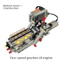ราคา NEW LEGO MOC Creative Electric DIY High tech Parts Assembled Building Blocks Motor Gearbox Reverse gear Mechanical Group Model Engine Toy (19606818731)