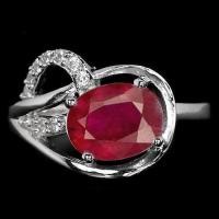 ราคา แหวนเงินแท้ 925 พลอยทับทิม Ruby น้ำหนัก 3 28 กะรัต สวยไฟดีคะ (390870341)