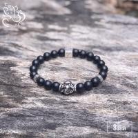 ราคา OX10 08 02 Onyx โอนิกซ์ กำไลข้อมือหิน สีดำด้าน 8 มิล และ 10 มิล องค์พระพิฆเนศปางประทานพร เครื่องหมายโอม (19467583409)