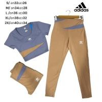 ราคา ชุดเซ็ทออกกำลังกาย 1 เซ็ท 2 ชิ้น เสื้อและเลกกิ้ง เลกกิ้งขายาว กางเกงออกกำลังกายขายาว แอโรบิค โยคะ (20903470858)