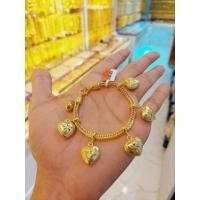 ราคา สร้อยข้อมือ งาน5ไมครอน ไม่ดำผสมเศษทองมาเลเซีย มีหลายไซร์ (12119632894)