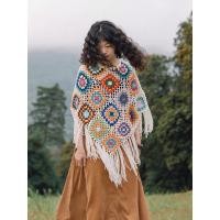ราคา crochet poncho เสื้อคลุมทรงสามเหลี่ยม เสื้อถักไหมพรม ถักโครเชต์ ชายแต่งพู่ยาว เสื้อคลุมถักทรงค้างคาว มี2แบบ RH1 9065100109 (18096397663)