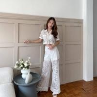ราคา HUSSA Emilie Trouser กางเกงขายาวเอวสูงผ้าลูกไม้ (9936540318)
