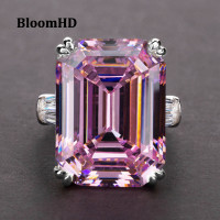 ราคา BloomHD แหวนเพชรสังเคราะห์แฟชั่นใหม่ผู้หญิงขนาด6 10แหวนสีชมพู (19197601324)