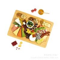 ราคา Spot parcel post Bamboo Bread Fruit Cheese Chopping Board Set Wooden Simple Cutting Board Wooden Cheese Fork Cheese Plate (19353003348)
