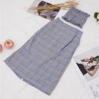 ราคา ? ? ? ? ? ? ? ? ? ? ? ? ? ZSA86S Set กระโปรง เกาะอก ผ้าคอตตอน ลายสก็อตสไตล์มินิมอล (20692711095)