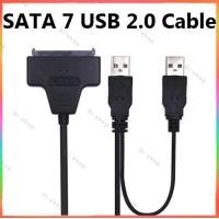 ราคา SATA 7 15 22 Pin to USB 2 0 Cable Adapter for 2 55 HDD Hard Disk Drive With USB Power Cable (358861911)
