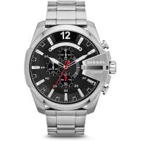 ราคา Diesel Mens Mega Chief Stainless Steel Chronograph Quartz Watch Silver (20363873234)