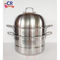 ราคา หม้อนึ่ง สแตนเลส อเนกประสงค์ 2 ชั้น ฝาแก้ว พร้อมตะแกรงในชุด (19719184463)