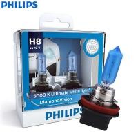 ราคา Philips Diamond Vision H1 H3 H4 H7 H8 HB3 HB4 881 5000K รถยนต์ฮาโลเจนไฟหน้าไฟตัดหมอกแสงสีขาว (873606472)
