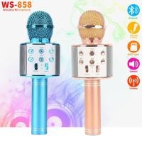 ราคา ซื้อ1แถม1 WS 858 ไมโครโฟนคาราโอเกะไร้สาย Bluetooth เครื่องลำโพงแบบพกพา (20870900847)