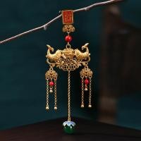 ราคา Her Lab Jewelry ดีไซน์ดั้งเดิมทุกปีจะมีเข็มกลัดปลาสไตล์จีนที่ปรารถนาความสงบสุขทอง18K แถบยาวมีพู่ประดับสำหรับผู้หญิงเครื่องประดับแบบแขวนกี่เผ้าแบบย้อนยุค Hanfu (20184021729)
