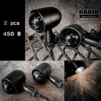 ราคา ไฟเลี้ยวแต่งลายก้นหอยสีดำ เลนส์ดำ ทรงเล็ก สำหรับมอเตอร์ไซค์สไตล์ วินเทจ คลาสสิค คาเฟ่ เรโทร บอบเบอร์ HD อื่นๆ (14317486388)