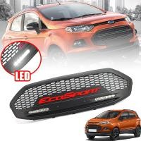ราคา กระจังหน้า หน้ากระจัง ไฟ LED สีขาว รุ่น ฟอร์ด อีโค่สปอร์ต FORD ECOSPORT ปี 2014 2019 สีดำด้าน โลโก้ ECOSPORT สีแดง 1 ชิ้น (13287452704)