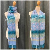 ราคา ผ้าพันคอ ผ้าคลุมไหล่ ผ้าลายผีเสื้อสีพาสเทล พร้อมส่ง (21176553018)