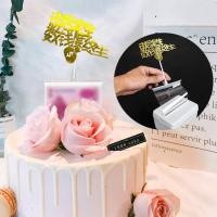 ราคา กล่องดึงเงิน เค้ก กล่องใส่เงินตกแต่งเค้กพร้อมซอง20ใบ (19088496208)
