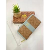 ราคา new กระเป๋ากระเป๋าสตางค์ใบยาวสำหรับผู้หญิงขนาด 7 5 นิ้วแบบซิปรอบ 1 ซิปงานสวย กระเป๋าสตางค์ใบยาว Coach (16374469026)