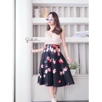 ราคา กระโปรงผ้าโฟมลายดอกสวยๆ ผ้าโฟมเอวยืด25 34นิ้ว มีซิป (20916659783)