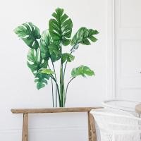 ราคา Shao สติกเกอร์ติดผนังลายใบไม้สีเขียวเขตร้อนของตกแต่งบ้านรูปลอกรูปต้นปาล์ม (19353326998)