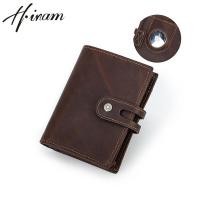 ราคา กระเป๋าสตางค์ AirTag หนังแท้สไตล์อิตาลียี่ห้อ Hiram สำหรับผู้ชายย้อนยุคซองใส่บัตรกล่องอลูมิเนียมคลิปหนีบเงินกระเป๋าใส่เหรียญ (20809642035)