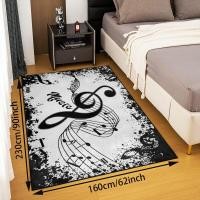 ราคา HKstorage พรมปูพื้นสีดำลายโน้ตดนตรีพรมแนววินเทจพรมปูพื้นกันลื่นพรมเช็ดเท้าหน้าประตูพรมเสื่อชั้นนุ่มสำหรับห้องนั่งเล่นห้องนอนอพาร์ตเมนต์การตกแต่งบ้านหอพัก (20182826291)