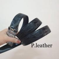 ราคา P Leather พร้อมส่ง เข็มขัดหนัง จระเข้แท้ 1 5 นิ้ว เข็มขัดหนังแท้ หนังแท้ Belt leather หนังท้องจระเข้ สีดำ การันตี งานสวย คุ (14682187657)