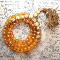 ราคา สร้อยประคำ108 เม็ด เม็ดประคำ 10 มิล ปะคำวรรณะสีเหลืองอำพัน ประคำสมเด็จม้วน ประคำแก้วมณีโชติ กรุวังหน้า วัดพระแก้ว สำหรับการปฎิบัติวิปัสนากรรมฐาน สวดมนต์ นั่งสมาธิ (15664265343)