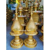 ราคา พานพุ่มทอง พานพุ่มเงิน ไม้แกะสลัก ลายตาข่าย ขนาด10นิ้ว (19522751500)