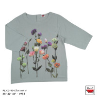 ราคา แตงโม SUIKA เสื้อแตงโม คอปาดแขนสามส่วน ผ้าคอตตอนเกาหลี พิมพ์ลายดอกไม้ PL C3 (20627707117)