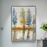 ราคา New Design Real Hand Painted Abstract Flower Paintings Canvas Artwork Wall Decor Art And Craft For Hotel Decoration (13348390945)