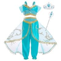 ราคา Christmas Costume Girls Jasmine Princess Dress Long Sleeve off Shoulder Floral Print Dress (20629832864)
