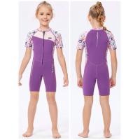 ราคา แถมหมวก ชุดว่ายน้ำเด็กควบคุมอุณหภูมิ ซิปหน้า ใส่ง่าย แขนขาสั้น กันหนาว Swimsuit แถมหมวกและของเล่นใต้น้ำ (13557831259)