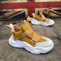 ราคา IELGY รองเท้าผ้าใบข้อสั้นสำหรับผู้ชายใหม่พื้นหนาเพิ่มเย็บหนังตีนตุ๊กแกสีขาวบริสุทธิ์ (20210799372)