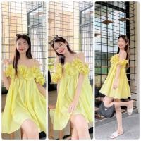 ราคา มินิเดรสแต่งระบายรอบตัว รอบอกจับจีบทวีตน่ารัก ทรงสวย เนื้อผ้าลื่นเย็นสวมใส่สบาย (20426516302)