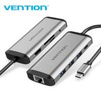 ราคา Vention USB C HUB อะแดปเตอร์ HDMI 9 in 1 Type C HUB USB 3 0 SD TF RJ45 3 5 มม PD หลาย Docking Station สำหรับ Thunderbolt 3 USB type C Adapter (13516021580)