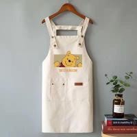 ราคา ผ้ากันเปื้อน สวมคอตัวH ลายpooh เนื้อผ้าเเคนวาสเต็มตัว ใส่สบายปรับกระดุมได้ (19176770662)