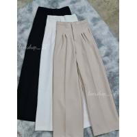 ราคา กางเกงเอวสูงจีบทวิสหน้าแต่งขอบเอวเล็ก มีกระเป๋าข้าง (12661131728)