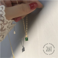 ราคา สร้อยคอเงินแท้ GREEN EYED MYSTERY สร้อยคอเพชร มรกตอัญมณีสีเขียว สร้อยคอผู้หญิง จี้สร้อยคอเงินแท้ สร้อยคอเกาหลี (21114584076)