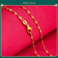 ราคา ASIX GOLD สร้อยคอทองคำ 24K สำหรับผู้หญิง สร้อยคอทองคำเรียบง่ายแฟชั่นเกาหลี หลายสไตล์ ไม่ดำ ไม่ลอก (14902963796)