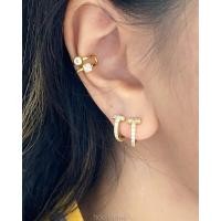 ราคา hoo stores C Cuff Double Diamond ต่างหูหนีบ ต่างหูหนีบเงินแท้ ต่างหูเงินแท้925 ไม่ต้องเจาะ เครื่องประดับเงินแท้ ปลอดสารนิกเกิล ไม่แพ้ ไม่คัน (7188026507)