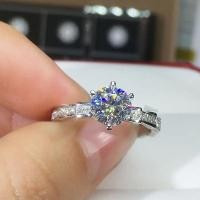 ราคา แหวนเงิน S925เพชร Moissanite จำลอง1กะรัตแหวนคู่สำหรับคู่รักชายและหญิงแหวนสีล้วนสำหรับขอแต่งงาน (21042084928)