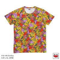 ราคา เสื้อแตงโม SUIKA เสื้อยืดคอกลม โปเชียล พิมพ์ลายดอกไม้ P O 115 (18192806959)