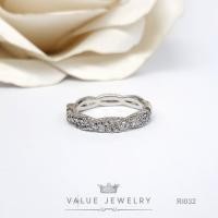 ราคา แหวนเพชร ประดับคริสตัลแท้ ทรงเพชรกลม 2แถวลายสลับ ฝังครึ่งวง แหวนผู้หญิง แหวน เครื่องประดับ RI032 ValueJewelry (16746974264)