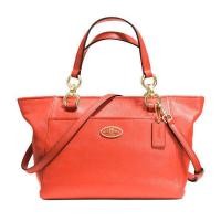 ราคา กระเป๋าถือ COACH แท้ หนังแท้ หนังนิ่ม สีสวย มีสายยาว มีช่องด้านหลัง COACH 35030 MINI ELLIS PEBBLE LEATHER BAG Watermelon (1657650595)