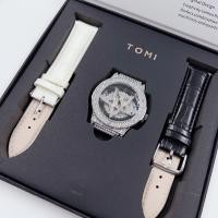 ราคา watch house NEW นาฬิกา TOMI แบรนด์แท้100 เข็มเล็กเดินออโต้ สายใส่ง่าย มีสาย2สีใน1เซ็ต สวมใส่สบาย กันน้ำ 100 เปอร์เซ็น ขนาดหน้าปัด 38 mm (20012251373)